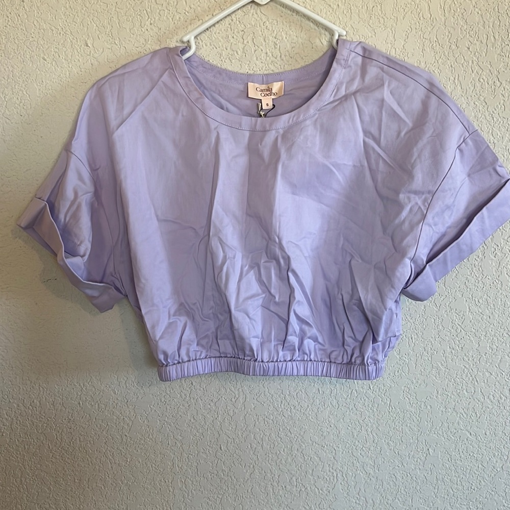 Camila coelho Alia Top in Pale Lavender crop top small - Picture 3 of 6